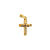 1 Piece 304 Stainless Steel Zircon 18K Gold Plated Cross Pendant