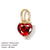 1 Piece 316 Stainless Steel  Zircon 14K Gold Plated Heart Shape Pendant