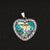 1 Piece 33*36mm Glass Zinc Alloy Rhinestones Human Heart Shape Pendant