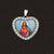 1 Piece 33*36mm Glass Zinc Alloy Rhinestones Human Heart Shape Pendant