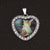 1 Piece 33*36mm Glass Zinc Alloy Rhinestones Human Heart Shape Pendant