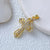 1 Piece 35*20mm Copper Zircon Cross Pendant