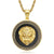 1 Piece 38*52mm Titanium Steel Zircon Gold Plated Round Lion Pendant