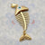 1 Piece 58*20*6MM Metal Fish Bone Pendant