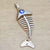 1 Piece 58*20*6MM Metal Fish Bone Pendant