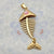 1 Piece 58*20*6MM Metal Fish Bone Pendant