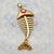 1 Piece 58*20*6MM Metal Fish Bone Pendant