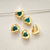 1 Piece 7 * 8mm Copper Zircon Heart Shape Beads