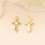 1 Piece 8 * 15mm Copper Zircon 18K Gold Plated White Gold Plated Cross Polished Pendant