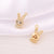 1 Piece 9 * 17mm Copper Zircon 18K Gold Plated Rabbit Polished Pendant