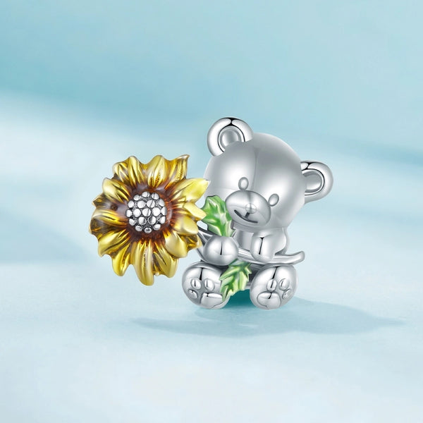 1 Piece 925 Sterling Silver Bear Beads Jewelry Accessories