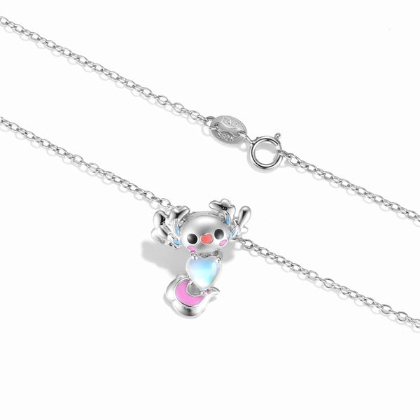 1 Piece 925 Sterling Silver Moonstone Zircon Rabbit Animal Pendant Necklace