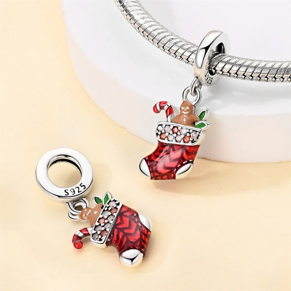 1 Piece 925 Sterling Silver Sock Pendant Jewelry Accessories