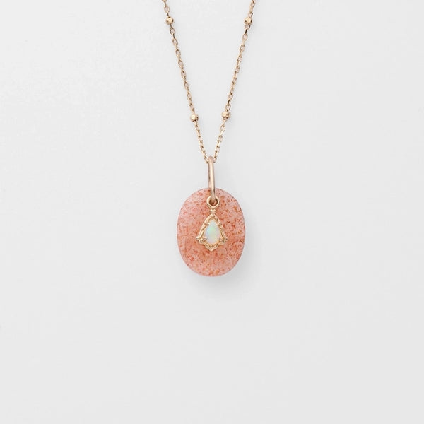 1 Piece 925 Sterling Silver Strawberry Quartz Oval Pendant Pendant Necklace