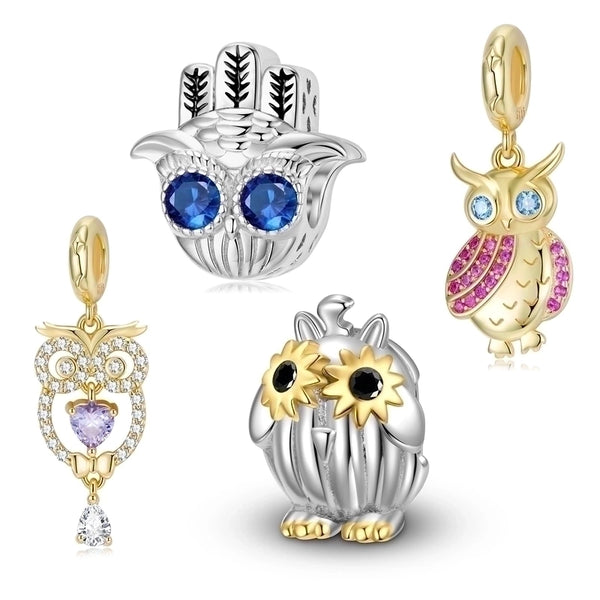 1 Piece 925 Sterling Silver Zircon Owl Jewelry Accessories