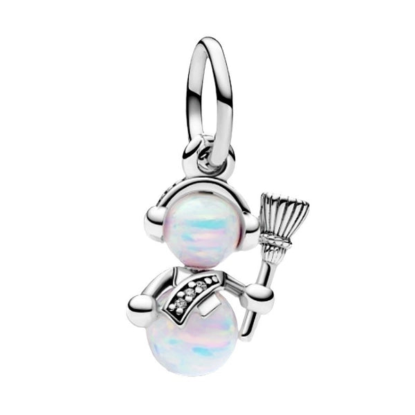 1 Piece 925 Sterling Silver Zircon Snowman Charms Jewelry Accessories