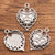 1 Piece Alloy Heart Shape Skull Pendant