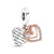 1 Piece Alloy Rhinestones Rose Gold Plated Letter Heart Shape Polished Pendant