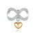 1 Piece Alloy Rhinestones Rose Gold Plated Letter Heart Shape Polished Pendant