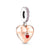 1 Piece Alloy Rhinestones Rose Gold Plated Letter Heart Shape Polished Pendant