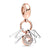 1 Piece Alloy Rhinestones Rose Gold Plated Letter Heart Shape Polished Pendant