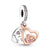 1 Piece Alloy Rhinestones Rose Gold Plated Letter Heart Shape Polished Pendant