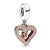 1 Piece Alloy Rhinestones Rose Gold Plated Letter Heart Shape Polished Pendant