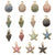 1 Piece Alloy Starfish Conch Shell Pendant