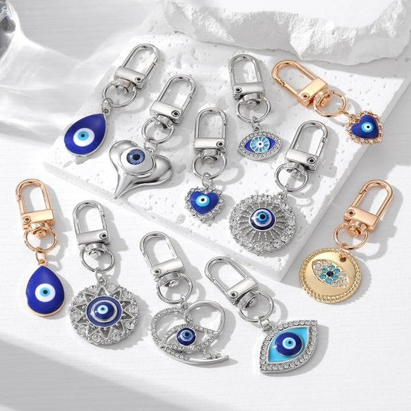 1 Piece Artistic Devil's Eye Alloy Inlay Artificial Diamond Bag Pendant Keychain