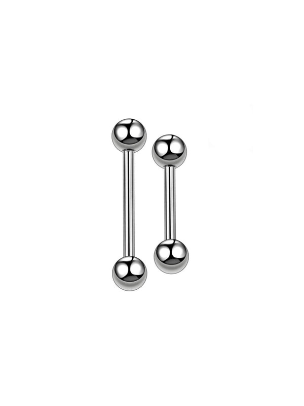 1 Piece Classic Style Geometric Polishing Pure Titanium Eyebrow Nails Ear Studs Tongue Nail