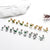 1 Piece Commute Korean Style Sector Flower Plating Inlay Stainless Steel Zircon 18k Gold Plated Ear Studs