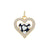 1 Piece Copper Rhinestones Heart Shape Pendant