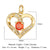 1 Piece Copper Zircon 18K Gold Plated Cross Heart Shape Crown