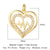 1 Piece Copper Zircon 18K Gold Plated Cross Heart Shape Crown