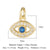 1 Piece Copper Zircon 18K Gold Plated Cross Moon Eye