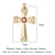 1 Piece Copper Zircon 18K Gold Plated Cross Moon