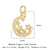 1 Piece Copper Zircon 18K Gold Plated Cross Moon