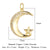 1 Piece Copper Zircon 18K Gold Plated Cross Moon