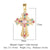 1 Piece Copper Zircon 18K Gold Plated Cross