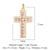 1 Piece Copper Zircon 18K Gold Plated Cross