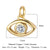 1 Piece Copper Zircon 18K Gold Plated Eye Butterfly