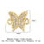 1 Piece Copper Zircon 18K Gold Plated Heart Shape Bee Butterfly