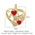 1 Piece Copper Zircon 18K Gold Plated Heart Shape Crown