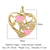 1 Piece Copper Zircon 18K Gold Plated Heart Shape Crown