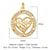 1 Piece Copper Zircon 18K Gold Plated Heart Shape Eye Wings