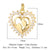 1 Piece Copper Zircon 18K Gold Plated Heart Shape Eye Wings