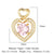 1 Piece Copper Zircon 18K Gold Plated Heart Shape Lock