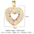 1 Piece Copper Zircon 18K Gold Plated Heart Shape Lock