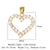 1 Piece Copper Zircon 18K Gold Plated Heart Shape Lock