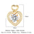 1 Piece Copper Zircon 18K Gold Plated Heart Shape Lock